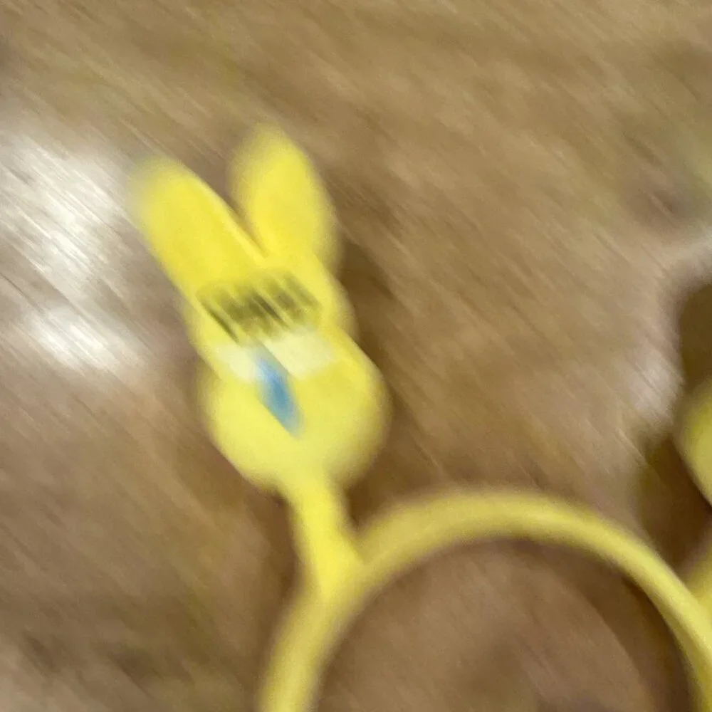 Peeps Soft Plush Yellow & Blue Cute Marshmallow Bunny Headband Easter Tie